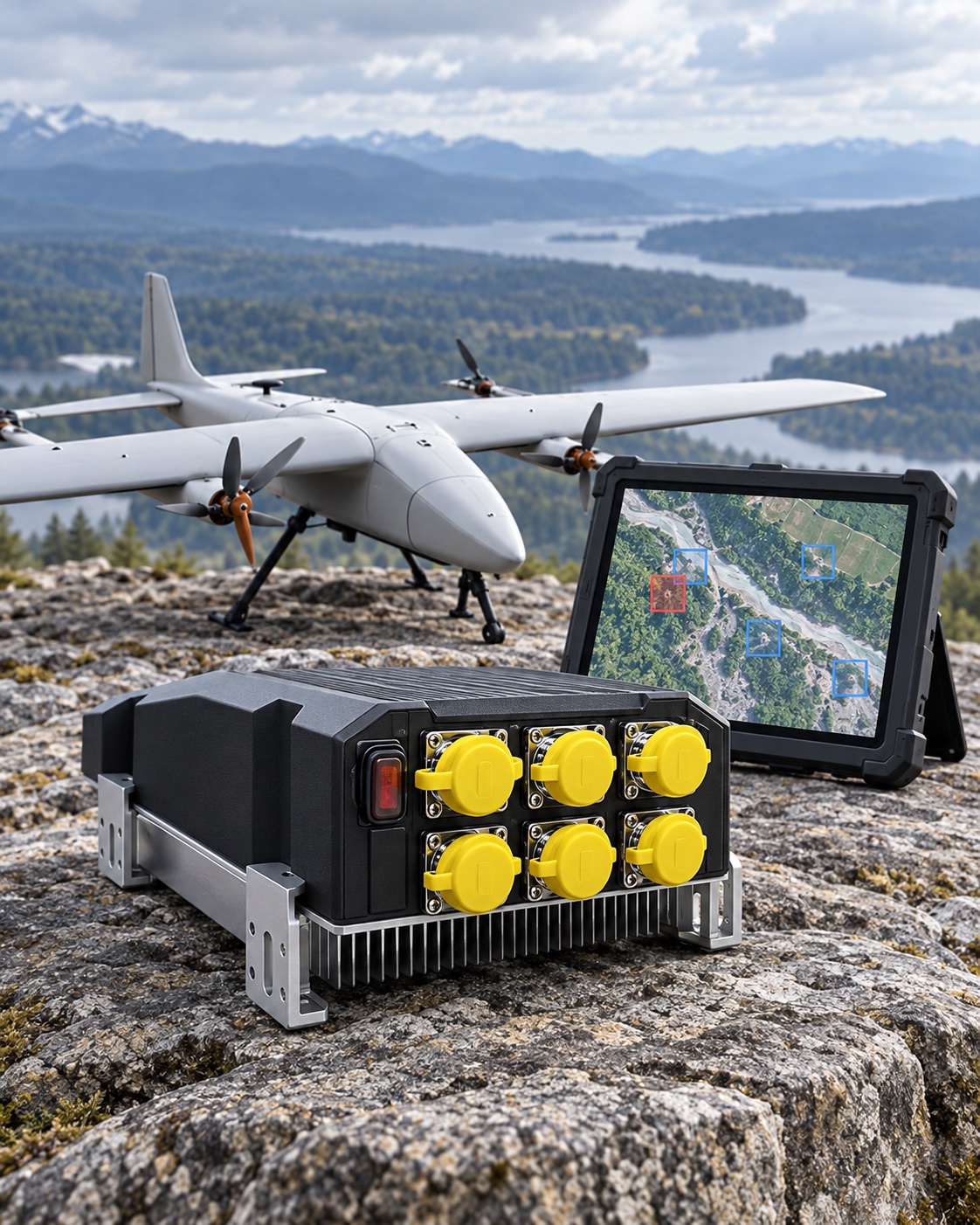 Комплекс AeroVision с дроном, вычислительным модулем и интерфейсом